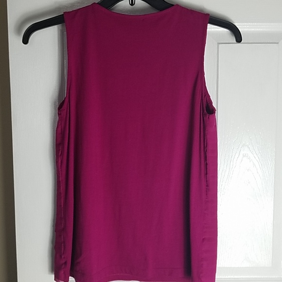 By Chico's, fushcia tiered ruffle top, size 1 - Picture 2 of 5
